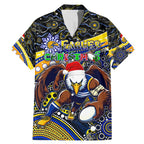 Merry Christmas AFL Eagles Family Matching Mermaid Dress and Hawaiian Shirt Aboriginal Santa Football Mascot