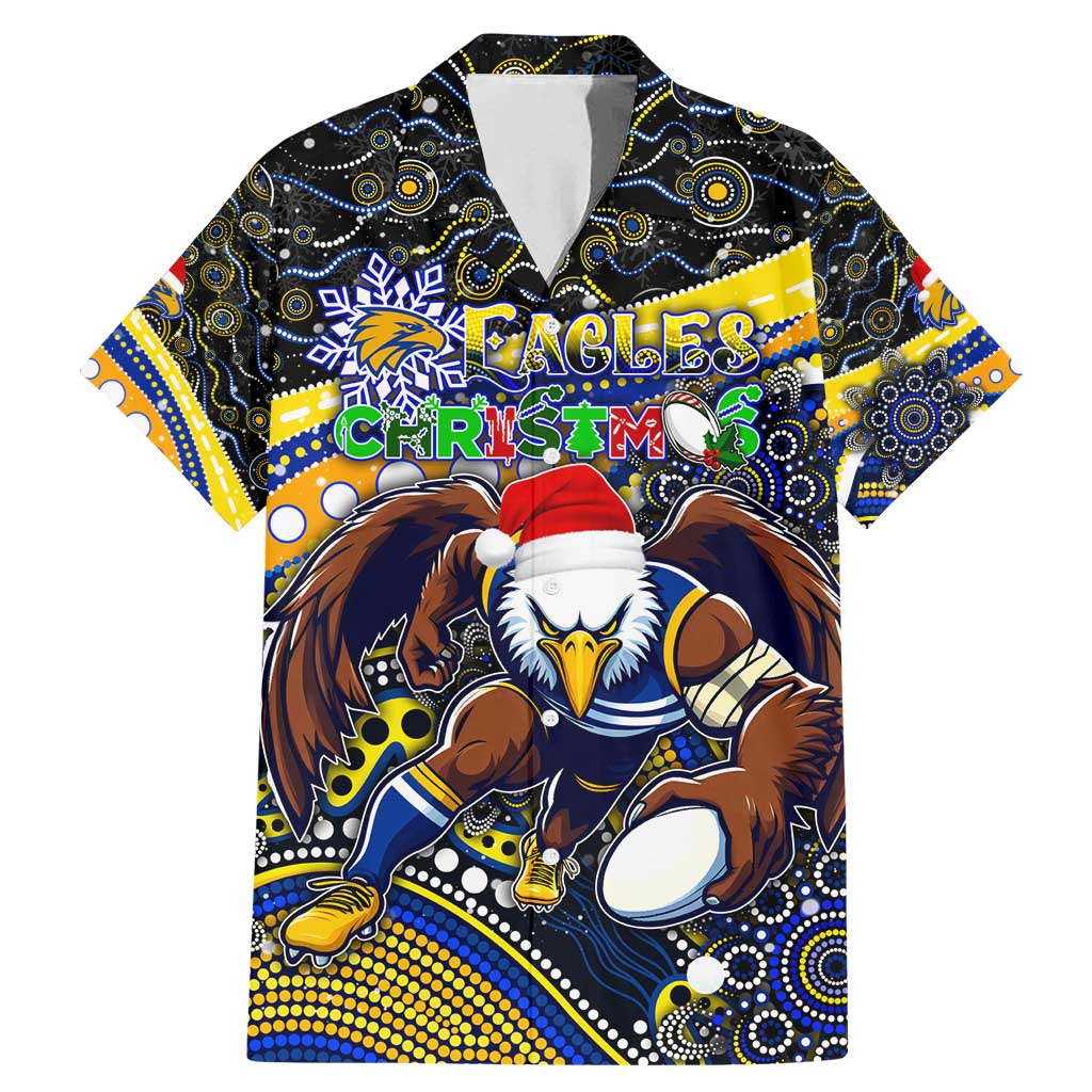 Merry Christmas AFL Eagles Family Matching Mermaid Dress and Hawaiian Shirt Aboriginal Santa Football Mascot