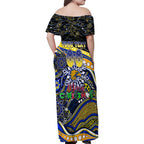 Merry Christmas AFL Eagles Family Matching Off Shoulder Maxi Dress and Hawaiian Shirt Aboriginal Santa Football Mascot