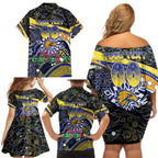 Merry Christmas AFL Eagles Family Matching Off Shoulder Short Dress and Hawaiian Shirt Aboriginal Santa Football Mascot