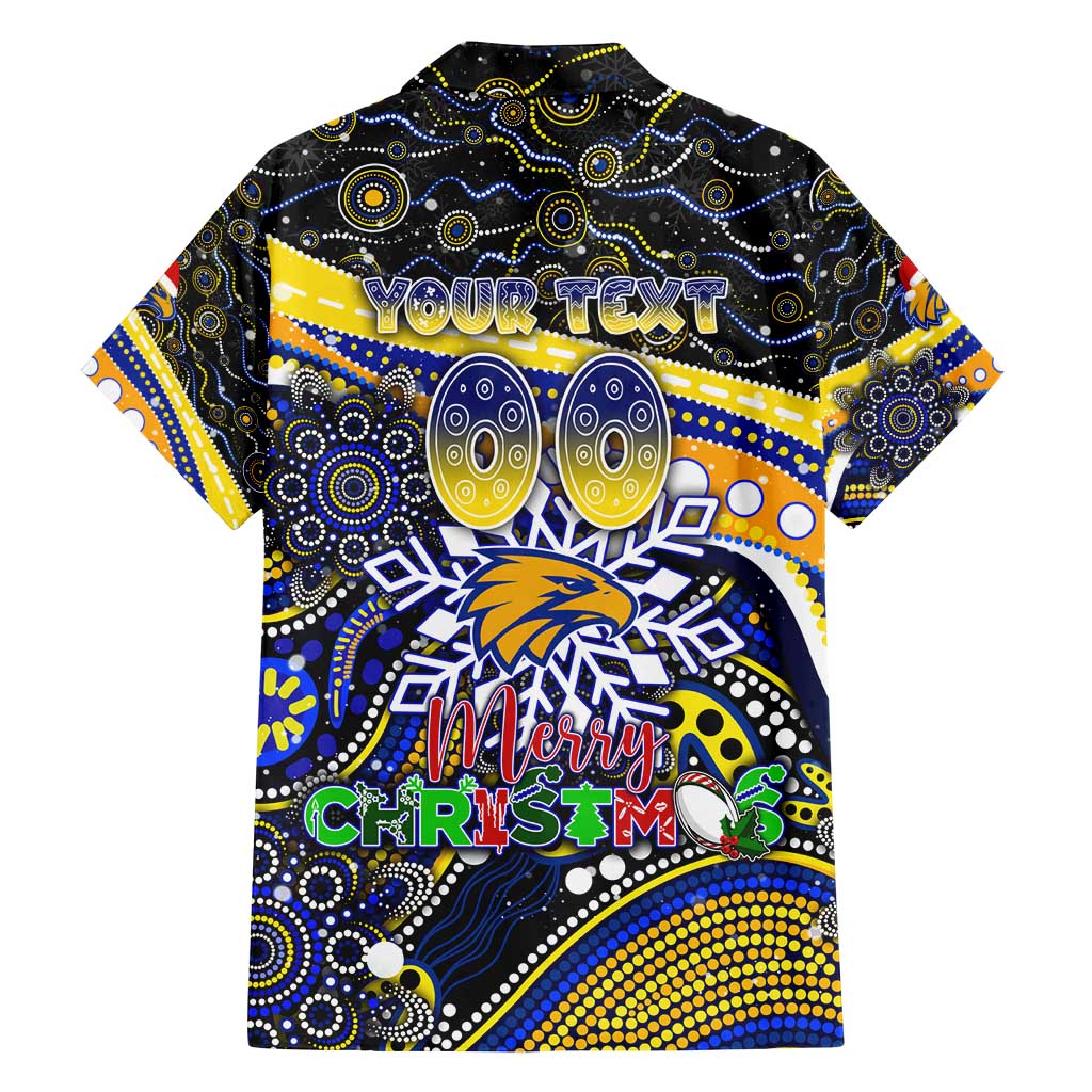 Merry Christmas AFL Eagles Family Matching Off Shoulder Short Dress and Hawaiian Shirt Aboriginal Santa Football Mascot