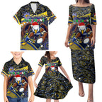 Merry Christmas AFL Eagles Family Matching Puletasi and Hawaiian Shirt Aboriginal Santa Football Mascot