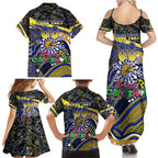 Merry Christmas AFL Eagles Family Matching Summer Maxi Dress and Hawaiian Shirt Aboriginal Santa Football Mascot