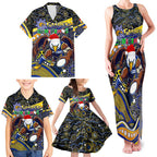 Merry Christmas AFL Eagles Family Matching Tank Maxi Dress and Hawaiian Shirt Aboriginal Santa Football Mascot