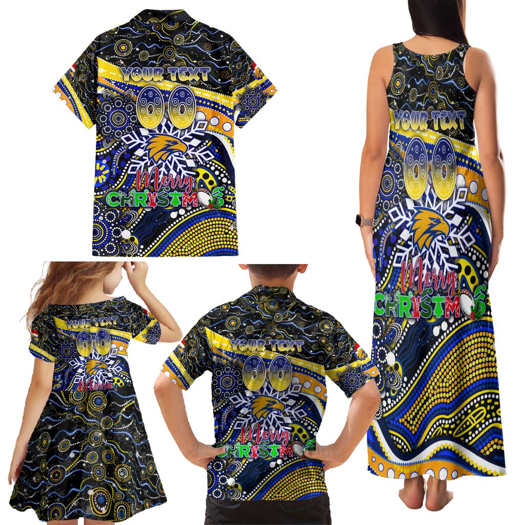 Merry Christmas AFL Eagles Family Matching Tank Maxi Dress and Hawaiian Shirt Aboriginal Santa Football Mascot