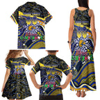 Merry Christmas AFL Eagles Family Matching Tank Maxi Dress and Hawaiian Shirt Aboriginal Santa Football Mascot