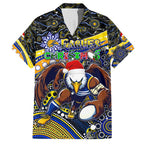 Merry Christmas AFL Eagles Hawaiian Shirt Aboriginal Santa Football Mascot