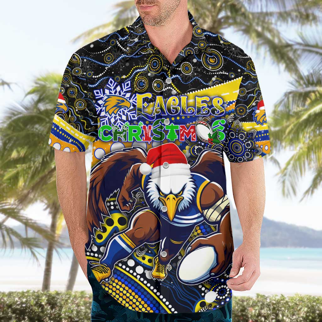 Merry Christmas AFL Eagles Hawaiian Shirt Aboriginal Santa Football Mascot