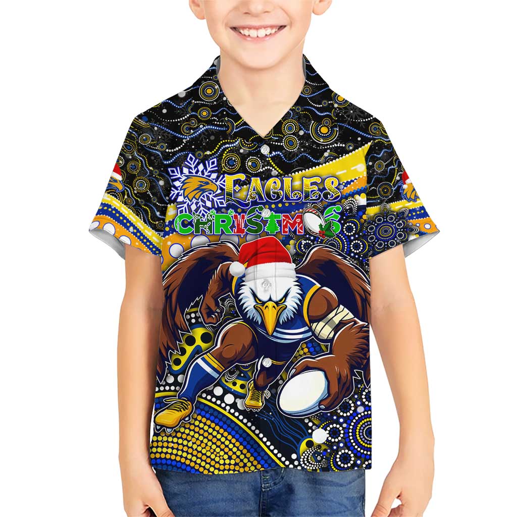 Merry Christmas AFL Eagles Hawaiian Shirt Aboriginal Santa Football Mascot