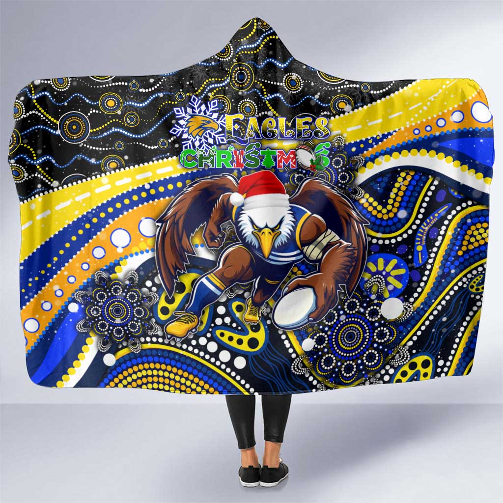 Merry Christmas AFL Eagles Hooded Blanket Aboriginal Santa Football Mascot