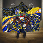 Merry Christmas AFL Eagles Hooded Blanket Aboriginal Santa Football Mascot