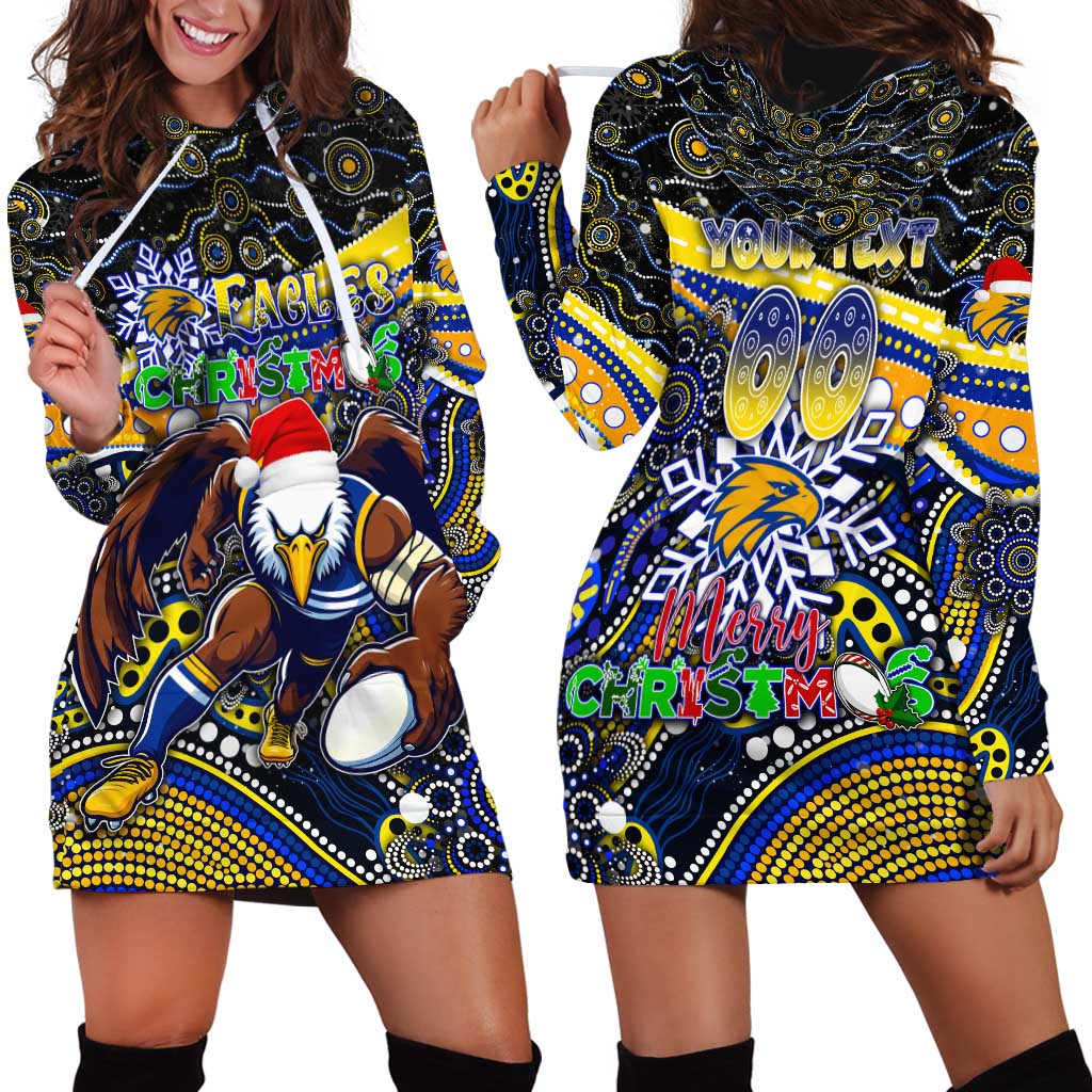 Merry Christmas AFL Eagles Hoodie Dress Aboriginal Santa Football Mascot