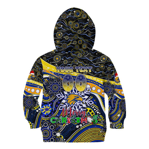 Merry Christmas AFL Eagles Kid Hoodie Aboriginal Santa Football Mascot