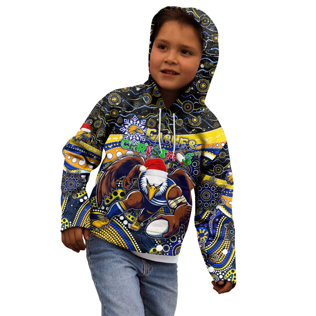 Merry Christmas AFL Eagles Kid Hoodie Aboriginal Santa Football Mascot