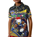 Merry Christmas AFL Eagles Kid Polo Shirt Aboriginal Santa Football Mascot