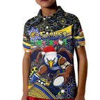 Merry Christmas AFL Eagles Kid Polo Shirt Aboriginal Santa Football Mascot
