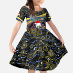 Merry Christmas AFL Eagles Kid Short Sleeve Dress Aboriginal Santa Football Mascot