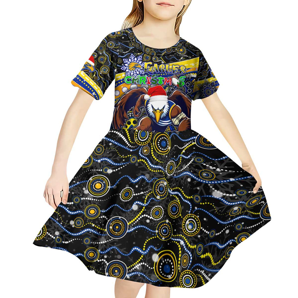 Merry Christmas AFL Eagles Kid Short Sleeve Dress Aboriginal Santa Football Mascot