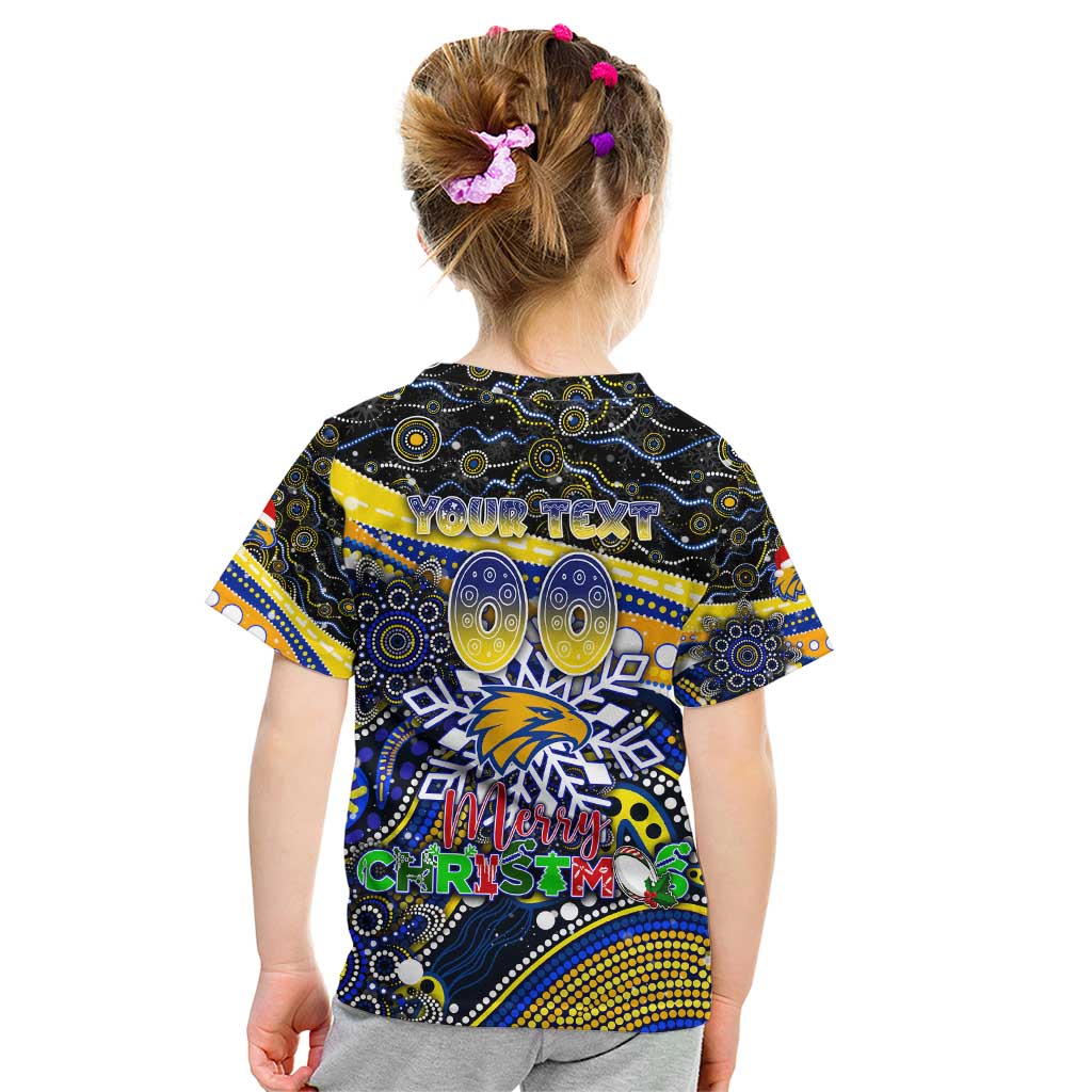 Merry Christmas AFL Eagles Kid T Shirt Aboriginal Santa Football Mascot