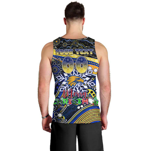 Merry Christmas AFL Eagles Men Tank Top Aboriginal Santa Football Mascot