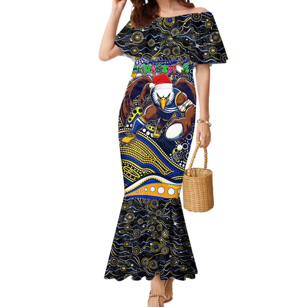 Merry Christmas AFL Eagles Mermaid Dress Aboriginal Santa Football Mascot