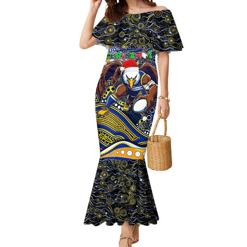 Merry Christmas AFL Eagles Mermaid Dress Aboriginal Santa Football Mascot