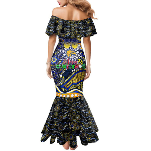 Merry Christmas AFL Eagles Mermaid Dress Aboriginal Santa Football Mascot