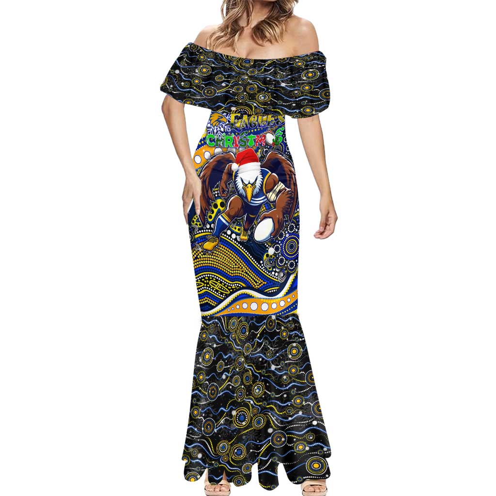 Merry Christmas AFL Eagles Mermaid Dress Aboriginal Santa Football Mascot
