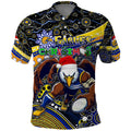Merry Christmas AFL Eagles Polo Shirt Aboriginal Santa Football Mascot