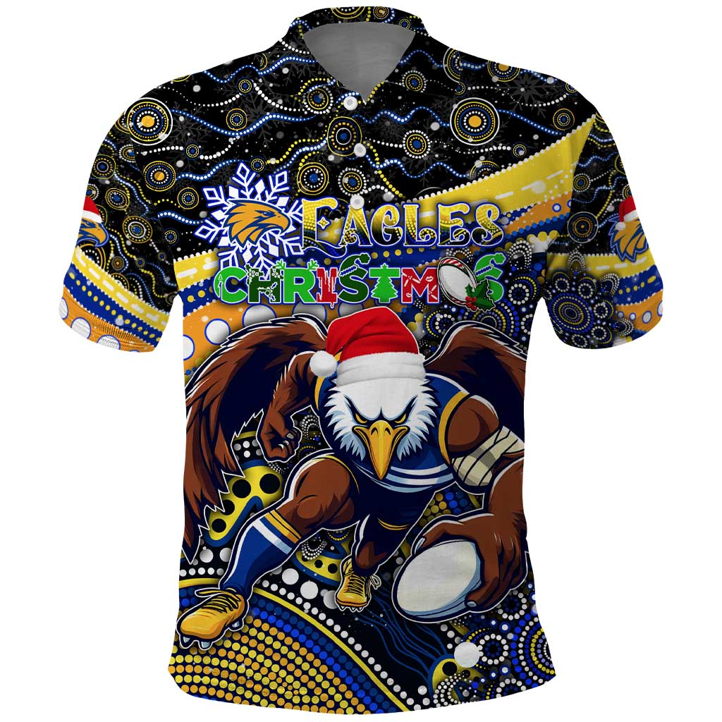Merry Christmas AFL Eagles Polo Shirt Aboriginal Santa Football Mascot