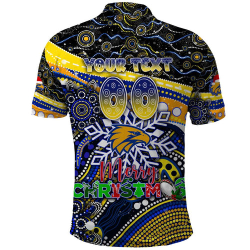 Merry Christmas AFL Eagles Polo Shirt Aboriginal Santa Football Mascot