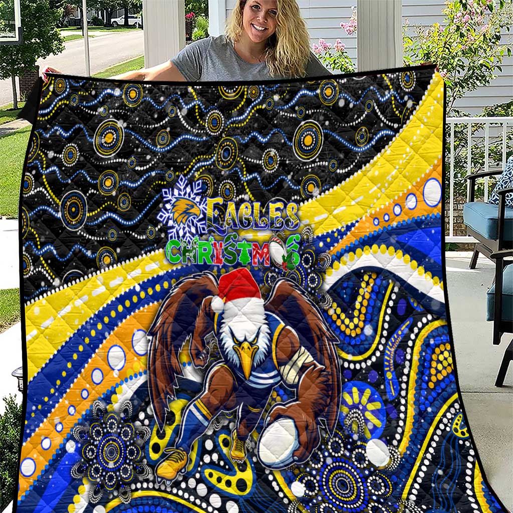 Merry Christmas AFL Eagles Quilt Aboriginal Santa Football Mascot