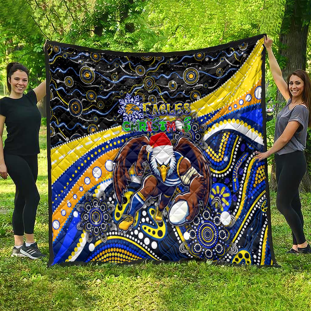 Merry Christmas AFL Eagles Quilt Aboriginal Santa Football Mascot