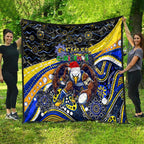 Merry Christmas AFL Eagles Quilt Aboriginal Santa Football Mascot