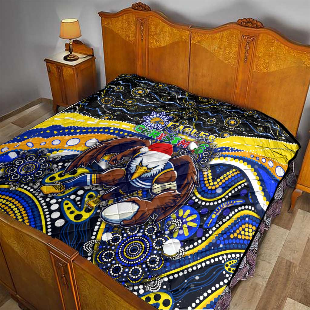 Merry Christmas AFL Eagles Quilt Aboriginal Santa Football Mascot