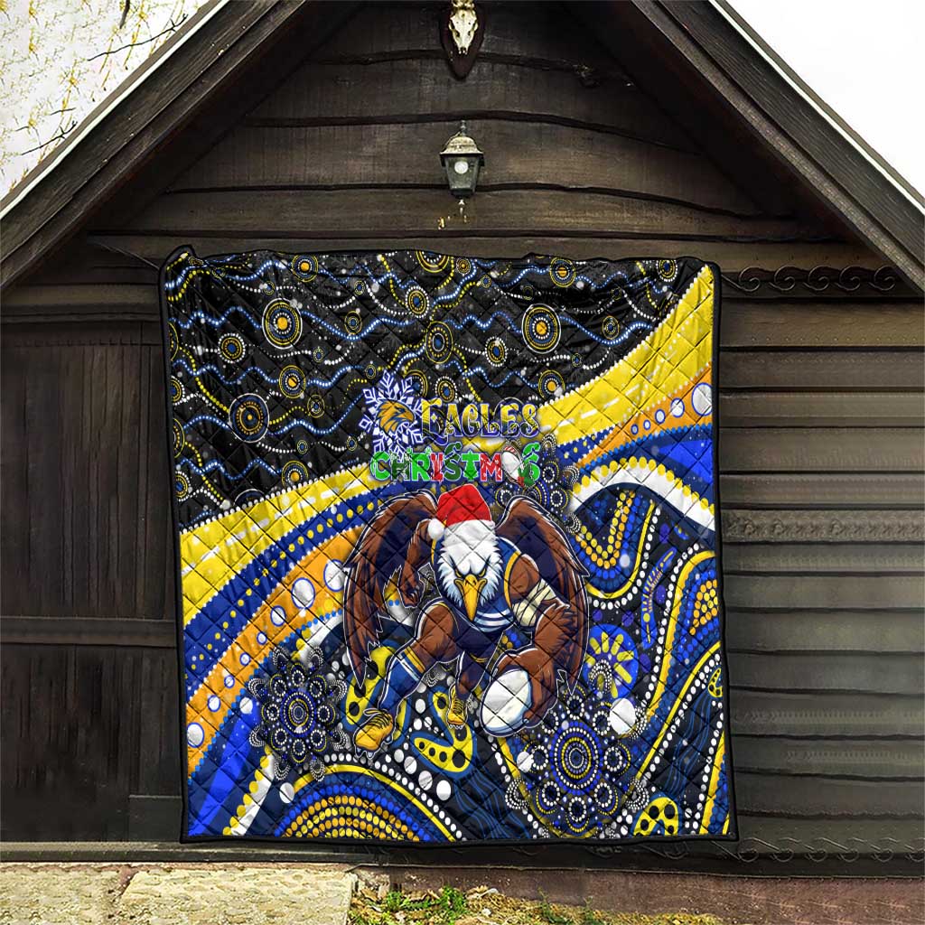 Merry Christmas AFL Eagles Quilt Aboriginal Santa Football Mascot