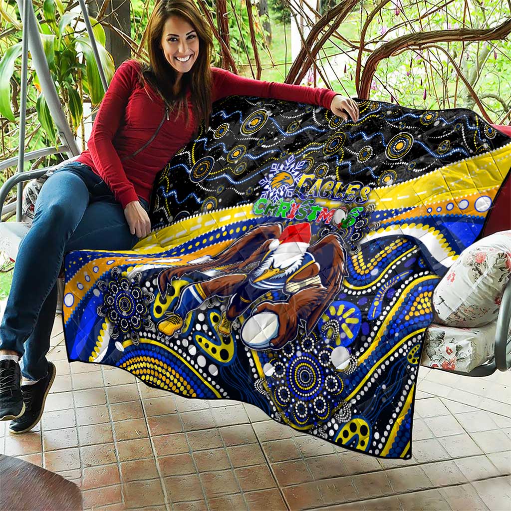 Merry Christmas AFL Eagles Quilt Aboriginal Santa Football Mascot