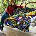 Merry Christmas AFL Eagles Quilt Aboriginal Santa Football Mascot