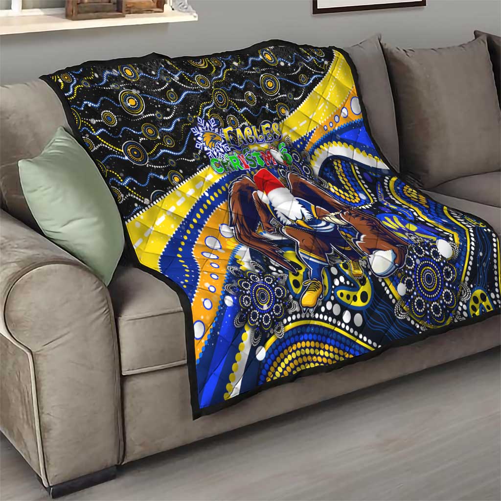 Merry Christmas AFL Eagles Quilt Aboriginal Santa Football Mascot