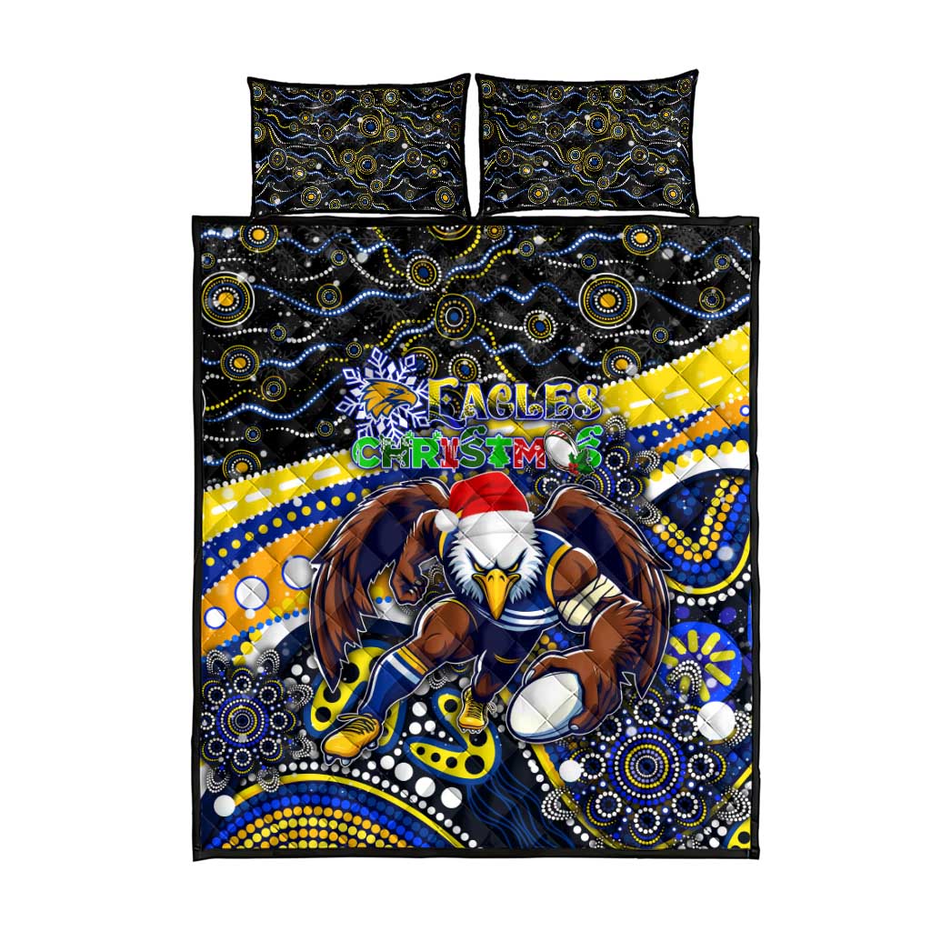Merry Christmas AFL Eagles Quilt Bed Set Aboriginal Santa Football Mascot