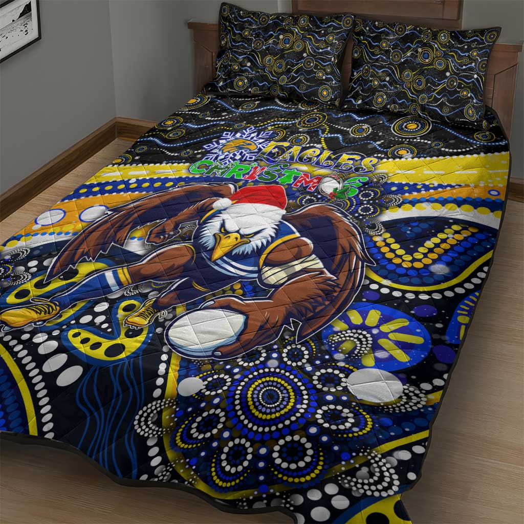 Merry Christmas AFL Eagles Quilt Bed Set Aboriginal Santa Football Mascot
