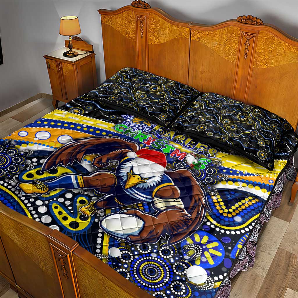 Merry Christmas AFL Eagles Quilt Bed Set Aboriginal Santa Football Mascot
