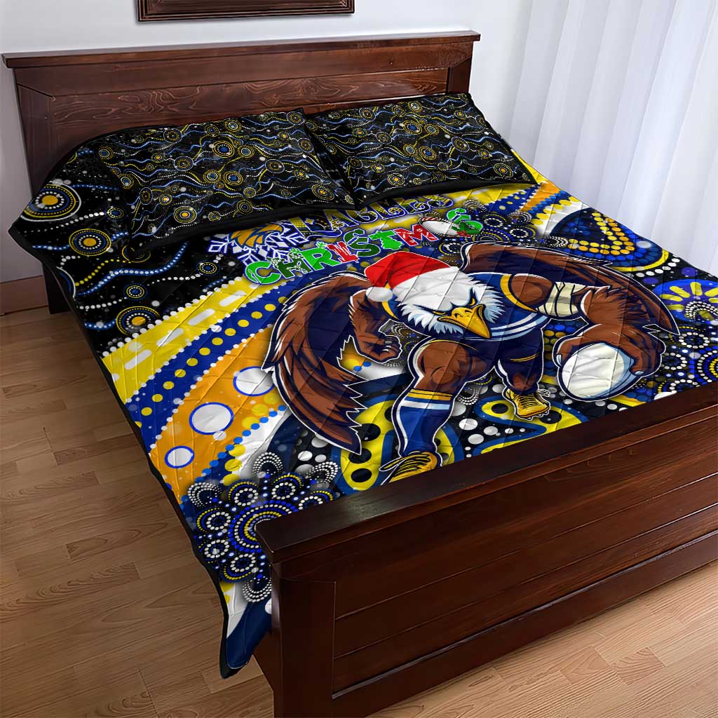Merry Christmas AFL Eagles Quilt Bed Set Aboriginal Santa Football Mascot