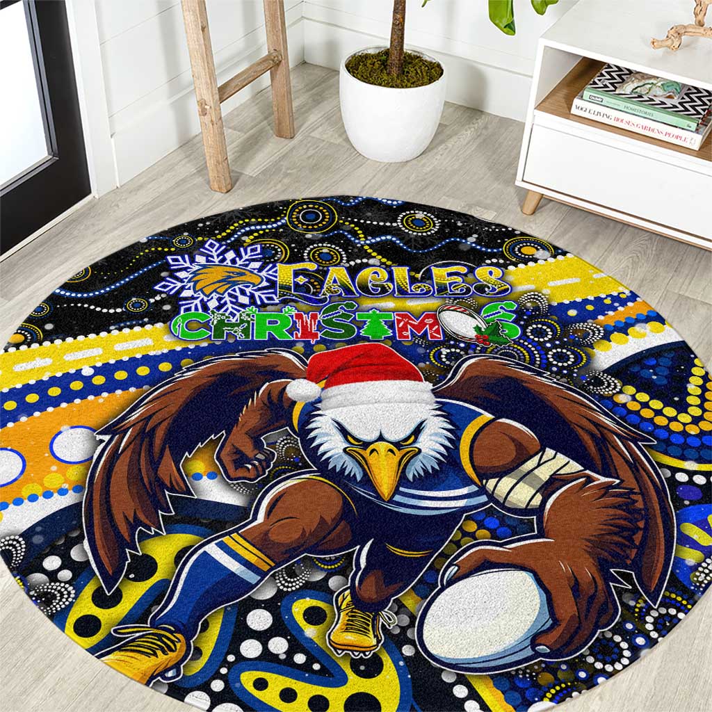 Merry Christmas AFL Eagles Round Carpet Aboriginal Santa Football Mascot
