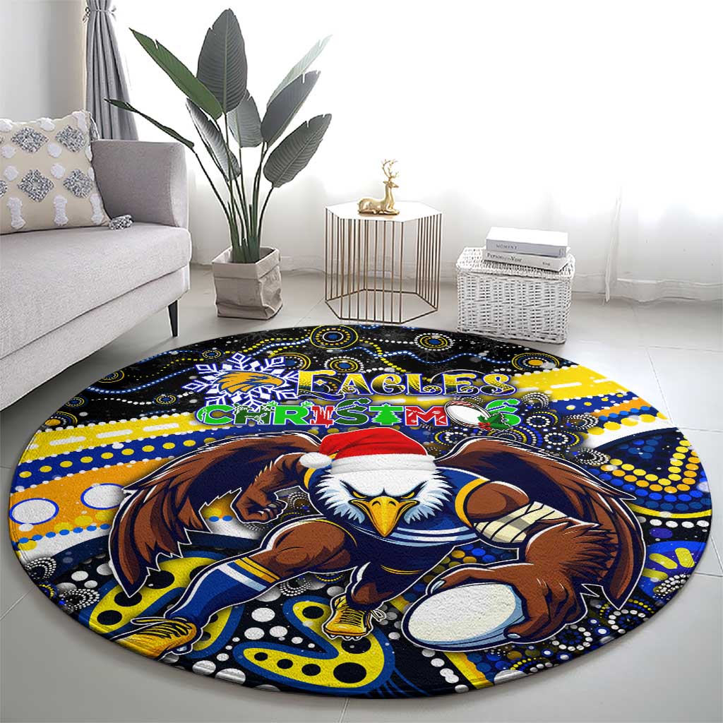 Merry Christmas AFL Eagles Round Carpet Aboriginal Santa Football Mascot