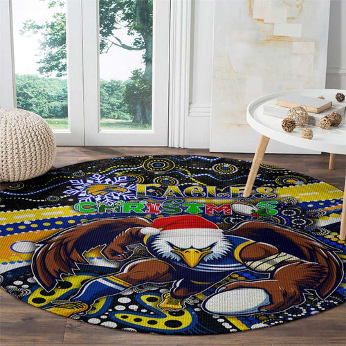 Merry Christmas AFL Eagles Round Carpet Aboriginal Santa Football Mascot