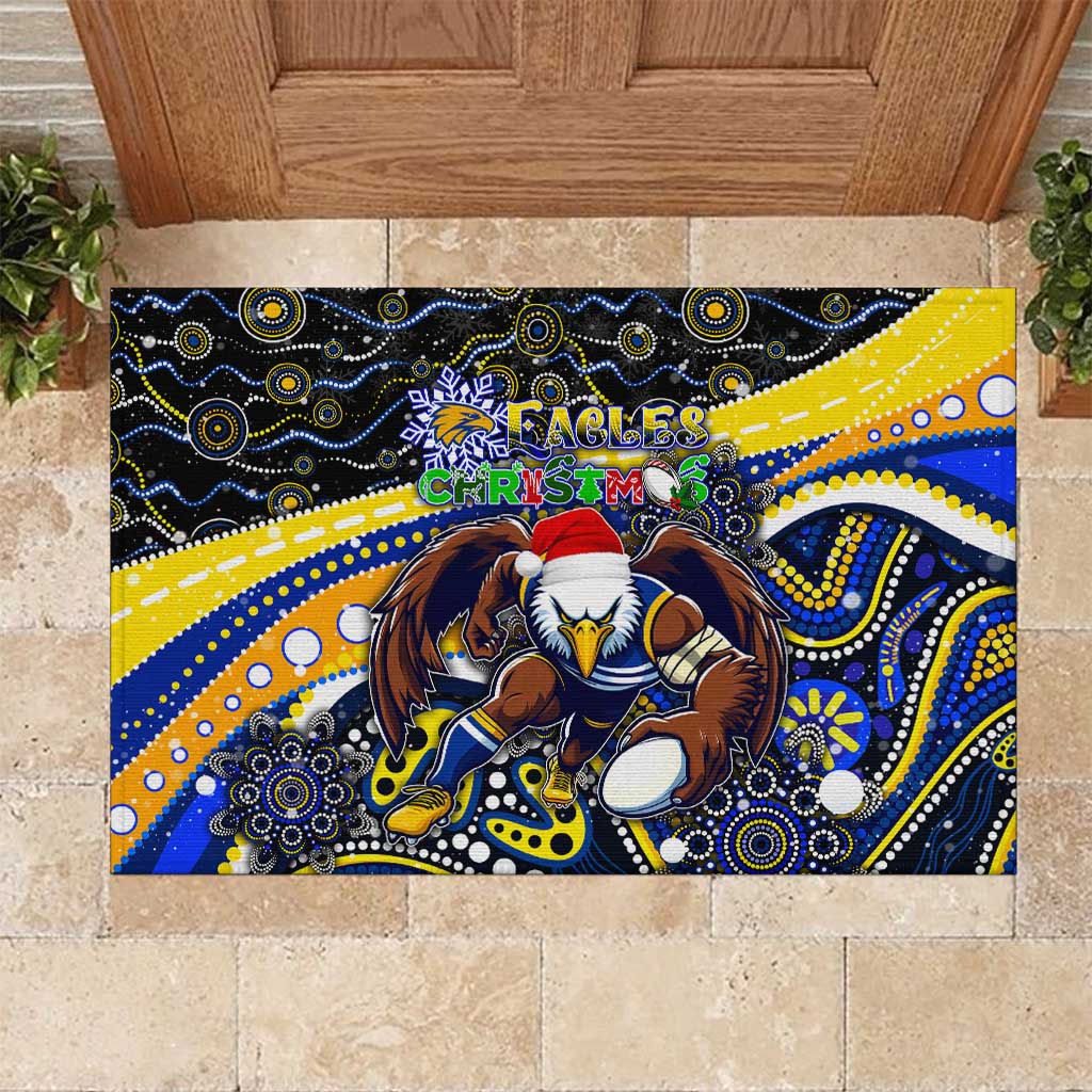 Merry Christmas AFL Eagles Rubber Doormat Aboriginal Santa Football Mascot