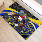 Merry Christmas AFL Eagles Rubber Doormat Aboriginal Santa Football Mascot