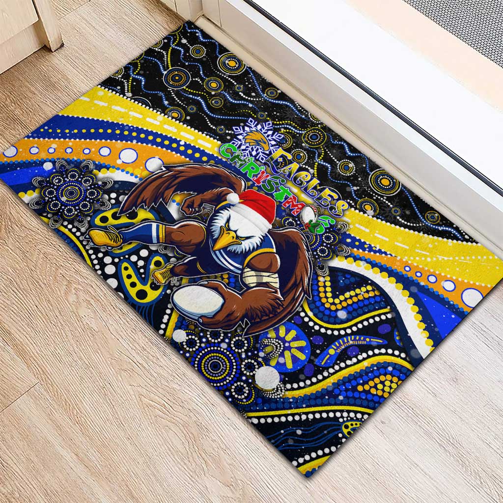 Merry Christmas AFL Eagles Rubber Doormat Aboriginal Santa Football Mascot