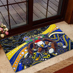 Merry Christmas AFL Eagles Rubber Doormat Aboriginal Santa Football Mascot